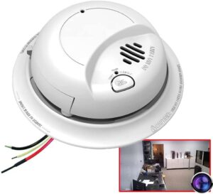 zeus cctv smart life ty9120 wi-fi smoke detector hidden spy camera (video only/no audio)