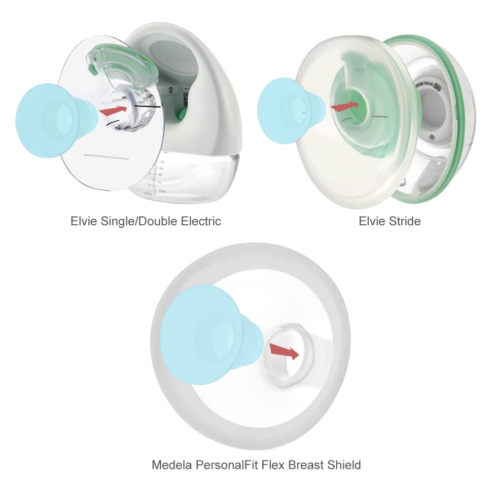 Maymom 13mm Flange Insert Compatible with Elvie Single/Double Electric, Elvie Stride Cup (24mm), Compatible with Medela PersonalFit Flex Shield, Not Original Elvie Replacement Pump Parts