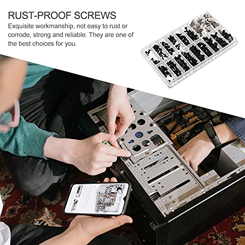 VILLCASE 360 Pcs 1 Small Screw Screws and Nuts Screws Kit Computer Laptop Practical Screws Computer Repair Screws Stainless Steel Screws Anti-rust Screws Countersunk Machine Bolt M2