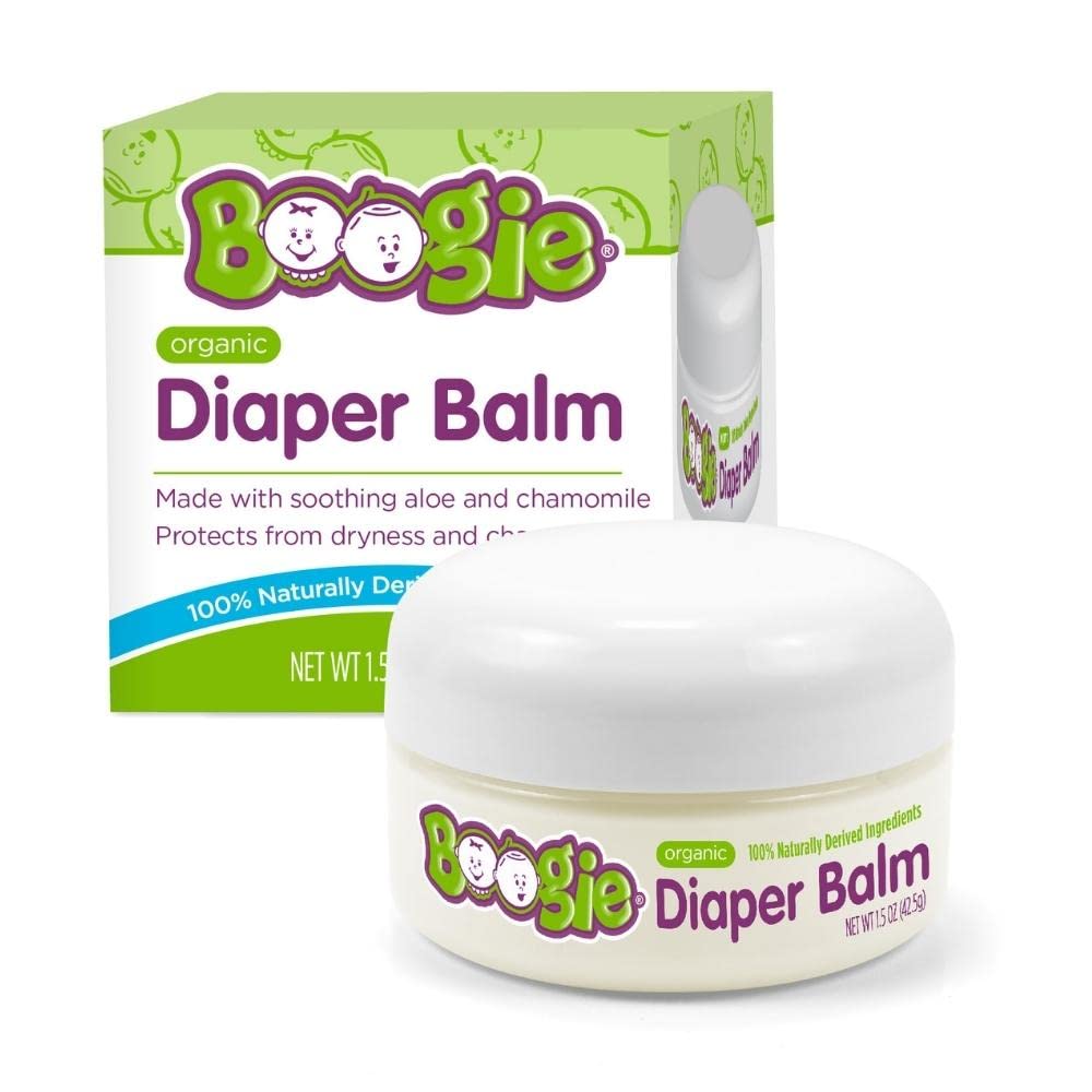 Boogie Diaper Rash Balm for Baby, USDA Certified Organic, Made with Naturally Derived Ingredients, 1.5 oz (Pack of 1)