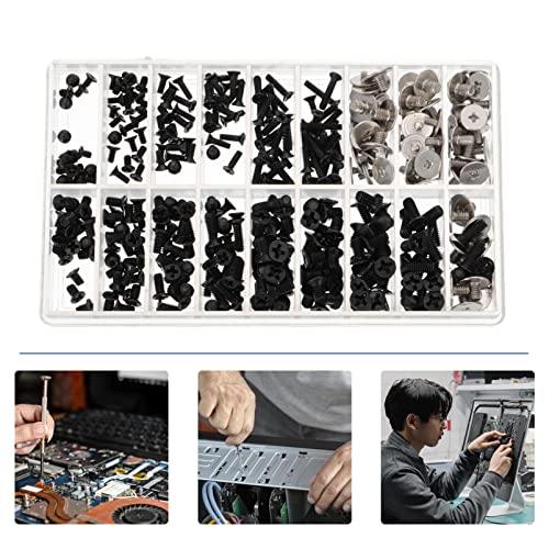 VILLCASE 360 Pcs 1 Small Screw Screws and Nuts Screws Kit Computer Laptop Practical Screws Computer Repair Screws Stainless Steel Screws Anti-rust Screws Countersunk Machine Bolt M2