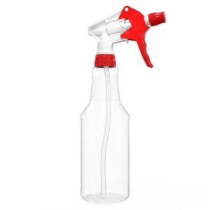 brightfrom plastic spray bottle, 16 oz empty, adjustable trigger spray fine to stream - leak proof, clear, refillable, heavy duty for hair salons, cleaning, cooking (household/commercial)