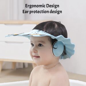 Baby Shower Cap Bathing Protection Adjustable Hair Washing Hat Silicone Bath Head Cap Visor Cap Waterproof Shampoo Cap Soft Bathing Hat for Toddlers Kids Baby 0-6 Years