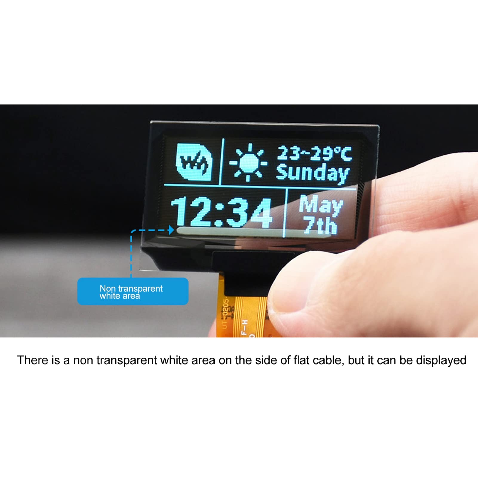 1.51 Inch Screen Module Kit, with RGB Module, SPI I2C Interface, Full Viewing Angle Design, 128 X 64 Resolution, Transparent Blue Display, for STM32