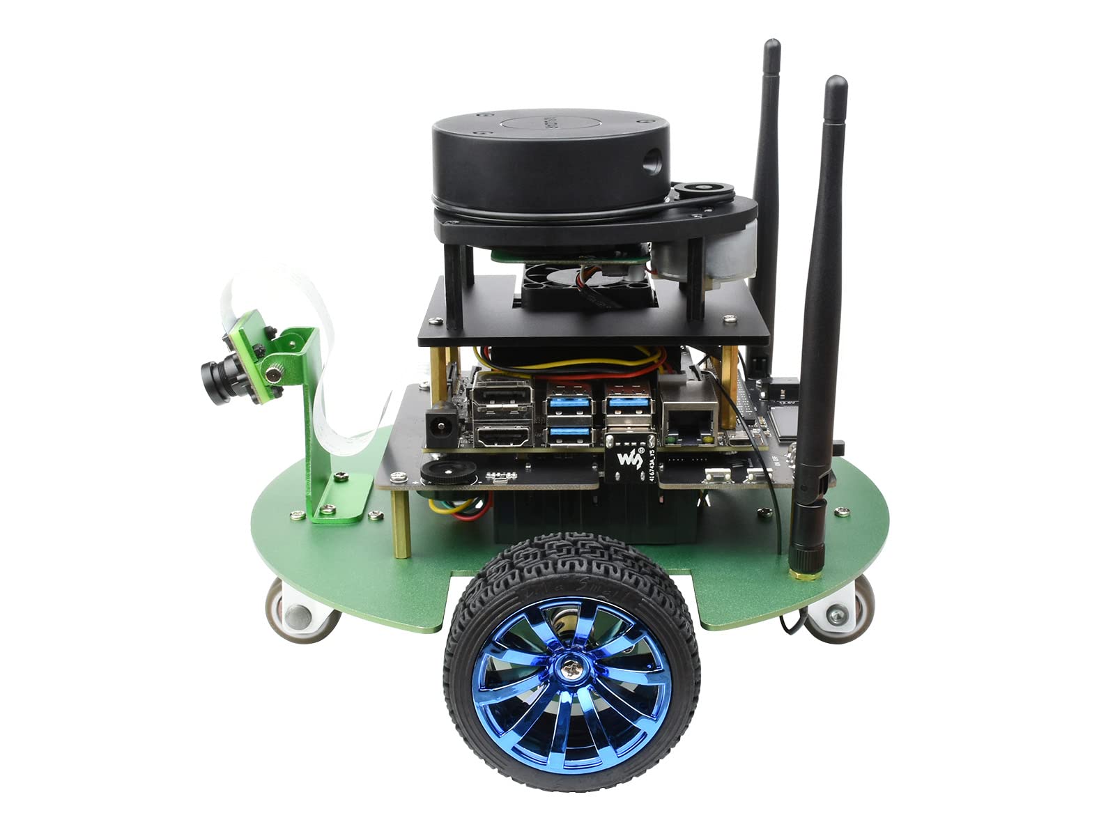 Waveshare JetBot Professional Version ROS AI Kit, Dual Controllers AI Robot, Lidar Mapping, Vision Processing, Includes Waveshare Jetson Nano Dev Kit 4GB (NOT Support Nano 2GB)