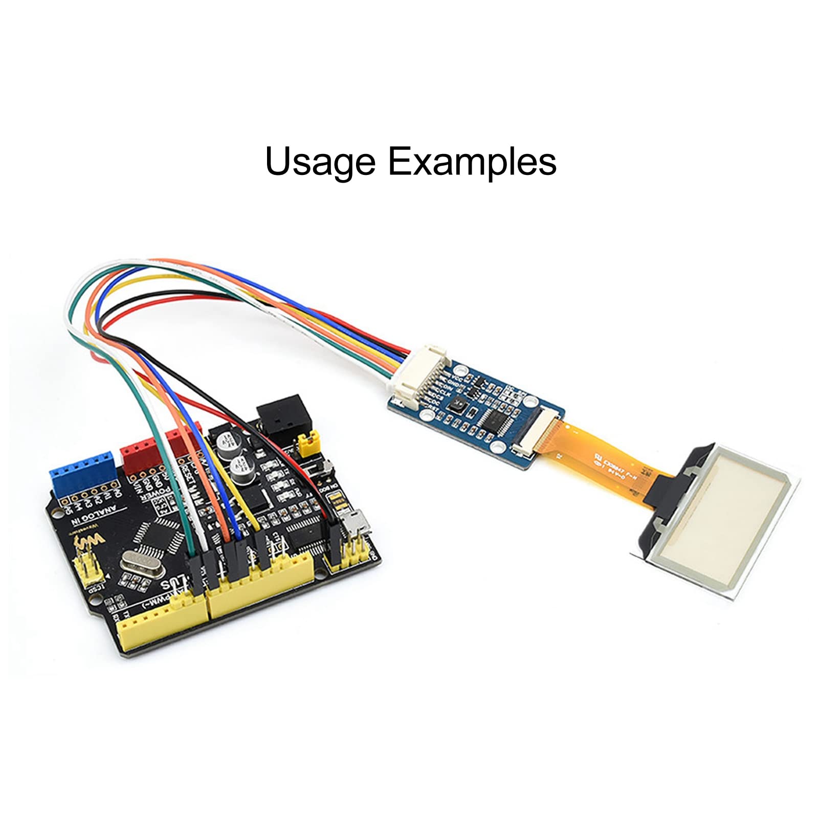 1.51 Inch Screen Module Kit, with RGB Module, SPI I2C Interface, Full Viewing Angle Design, 128 X 64 Resolution, Transparent Blue Display, for STM32