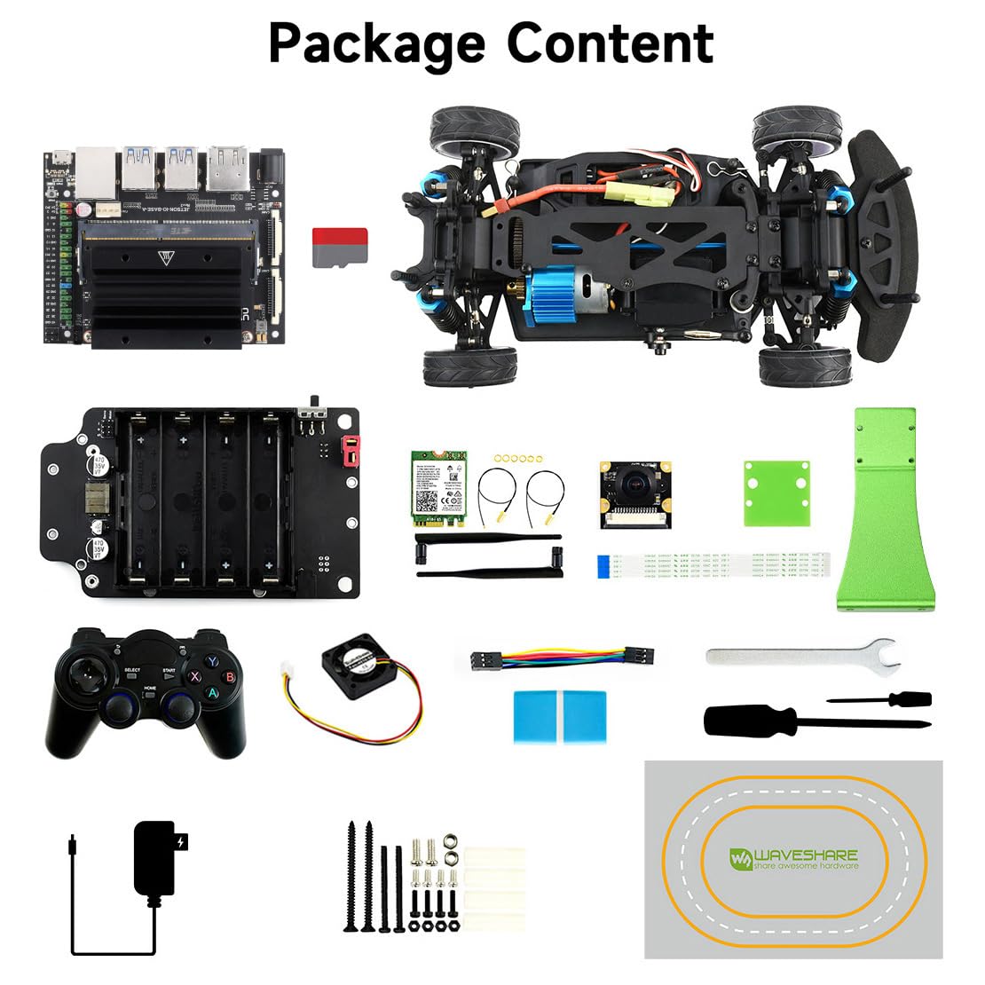 Waveshare JetRacer Pro AI Kit, High Speed AI Racing Robot Powered by Jetson Nano, Include Waveshare Jetson Nano Dev Kit 4GB (NOT Support Nano 2GB)