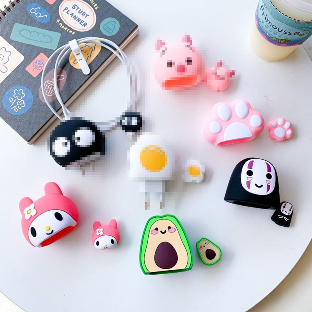 3D Cute Cartoon Designs Protective Case,Cute Cartoon Lightning Cable Protector Cover, for iPhone Charger Cute Case Compatible with Apple 20W USB-C Power Adapter Charger Cable (Melody)