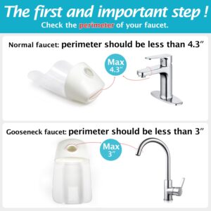 Faucet Extender, 2 Pack Baby Bath Helper, Bath Tub Faucet Extender for Kids Baby Children Hand Washing, Bathroom Kitchen Sink Spout Extender for Faucet, Fits Most Faucets (White)