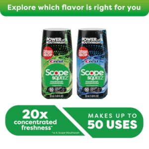 Crest Scope Squeez Mouthwash Concentrate, Cool Peppermint Flavor, 50mL Bottle, Equal Uses up to 1L Bottle *vs 1L Scope Outlast Mouthwash, Squeez to Control The Strength