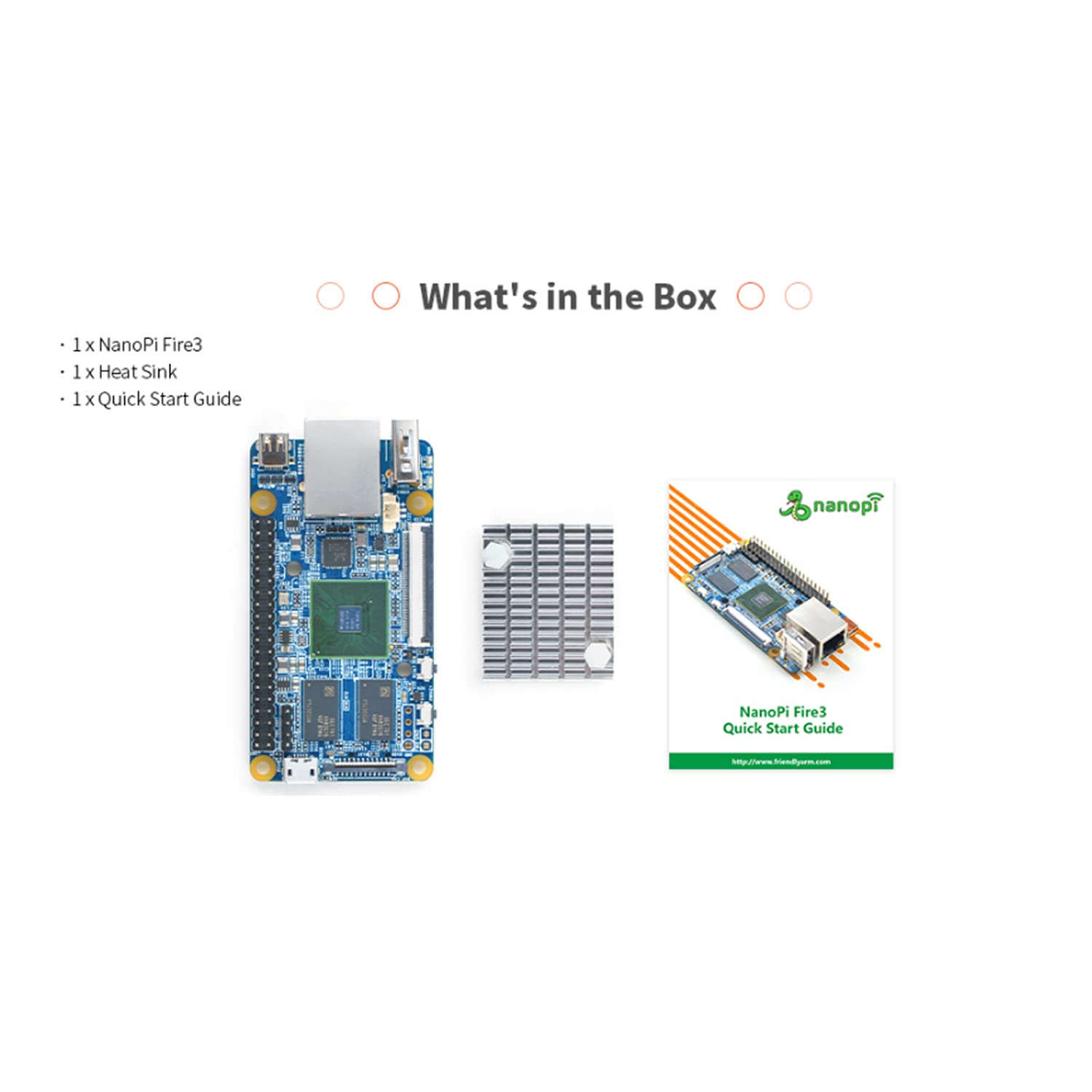 NanoPi Fire3-LTS Open Source S5P6818 1.4GHz DDR3 1GB RAM Single Board Computer Onboard Gigabit Ethernet USB 2.0 HDMI Debug 40pinGPIO Port for AI Development Support Android Debian UbuntuCore+Qt