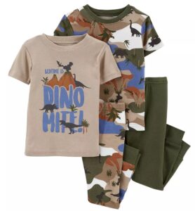 carter's boy’s 4-piece snug fit cotton pjs (as1, age, 18_months, bedtime is dino mite)