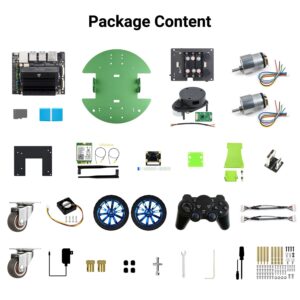 Waveshare JetBot Professional Version ROS AI Kit, Dual Controllers AI Robot, Lidar Mapping, Vision Processing, Includes Waveshare Jetson Nano Dev Kit 4GB (NOT Support Nano 2GB)