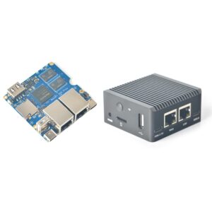 nanopi r2s plus open source mini wifi router with dual-gbps ethernet ports 1gb ddr4 ram based in rk3328 soc for iot nas smart home gateway support docker openwrt ubuntu-core (with cnc metal case)