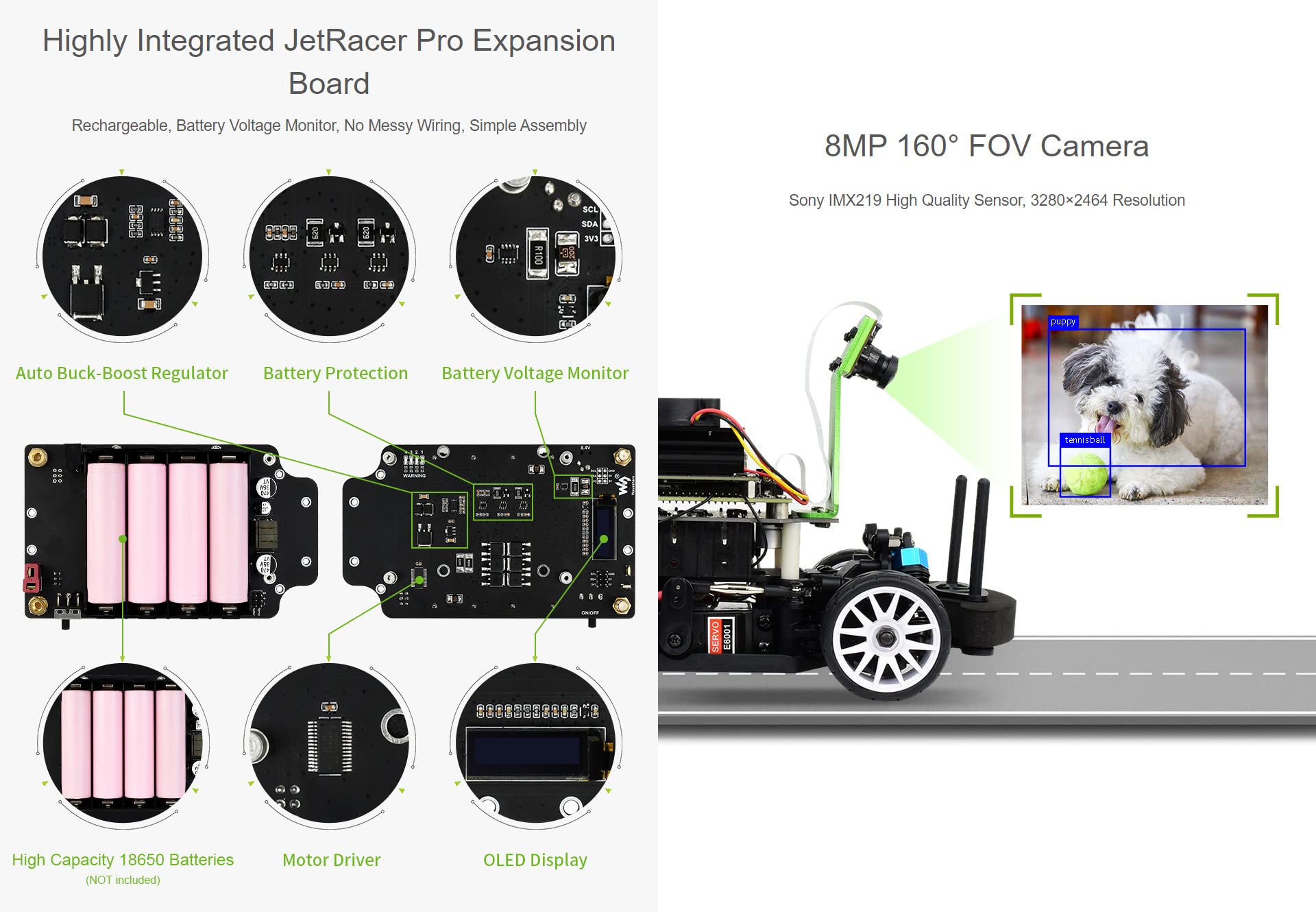 Waveshare JetRacer Pro AI Kit, High Speed AI Racing Robot Powered by Jetson Nano, Include Waveshare Jetson Nano Dev Kit 4GB (NOT Support Nano 2GB)