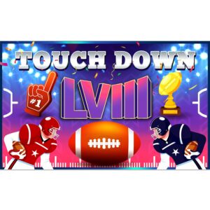 Large 71" X 43" Super Football Backdrop, Super Football Party Decorations 2024 Backdrop, Super Football Decorations 2024 Touchdown Banner, Super Football Party Supplies 2024 tineit