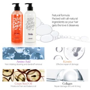 Clarifying Shampoo and Conditioner Set for Greasy Hair, Build Up, and Dry Ends - 32.4 Fl Oz