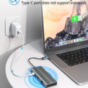 USB C Hub, SANZANG 8 in 1 USB-C Docking Station to HDMI Adapter, 4K@60Hz HDMI, 1Gbps Ethernet,100W Pass-Through Charging, SD/TF Card Slot,5Gbps 3.0 High Speed for MacBook