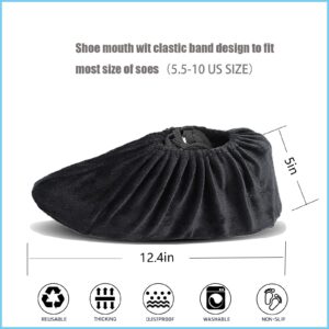 Yveytat Reusable Non Slip Shoe Covers, Premium Soft Washable Thickened Boot Shoe Covers for Household, Office, Laboratory，one size（Black）