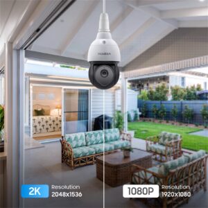 INQMEGA 3MP Light Bulb Camera, 2.4GHz Wireless Home Security Camera, Motion Detection & Tracking Alarm, 2-Way Audio, Enhanced Night Vision, 360° View PTZ Large Lightbulb Camera Indoors/Outdoors