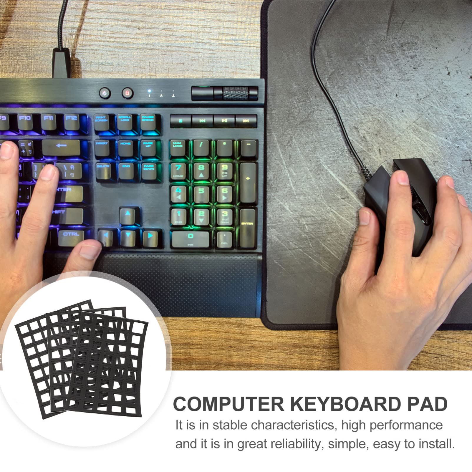 KOMBIUDA Positioning Board Sticker 1 Set Noise-Absorbing Cotton Computer Keyboard Pad Mechanical Keyboard Foams Film Foams Keyboard Pad Computer Korean Sponge Sticker Shockproof