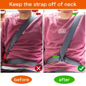 Car Seat Belt Clip Seat Belt Adjuster Buckle Comfortable Universal Shoulder Neck Seatbelt Lock Positioner Latch for Adults, Kids, Pregnant, Fat Man 2Pack Silver TXZWJZ