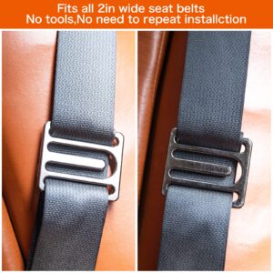 Car Seat Belt Clip Seat Belt Adjuster Buckle Comfortable Universal Shoulder Neck Seatbelt Lock Positioner Latch for Adults, Kids, Pregnant, Fat Man 2Pack Silver TXZWJZ