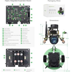 Waveshare JetBot Professional Version ROS AI Kit, Dual Controllers AI Robot, Lidar Mapping, Vision Processing, Includes Waveshare Jetson Nano Dev Kit 4GB (NOT Support Nano 2GB)