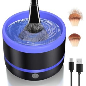 Makeup Brush Cleaner Machine,Electric Makeup Brush Cleaner,Automatic Makeup Brush Cleaner Cleanser Tools,USB Cosmetic Brush Cleaning Machine for Liquid Foundation,Contour,Eyeshadow Brushes Blue