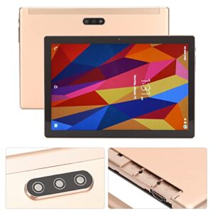 Office Tablet 13 MP Camera Dual SIM Dual Standby Gold Tablet 100‑240 V for Work (US Plug)