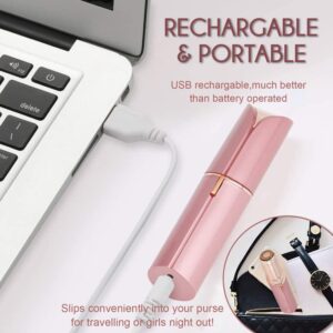 Facial Hair Removal for Women, Mini Hair Remover, Electric Razor Shaver Portable Bikini Epilator for Lips, Chin, Armpit, Peach Fuzz, Fingers, Arms, Legs, Body and USB Rechargeable