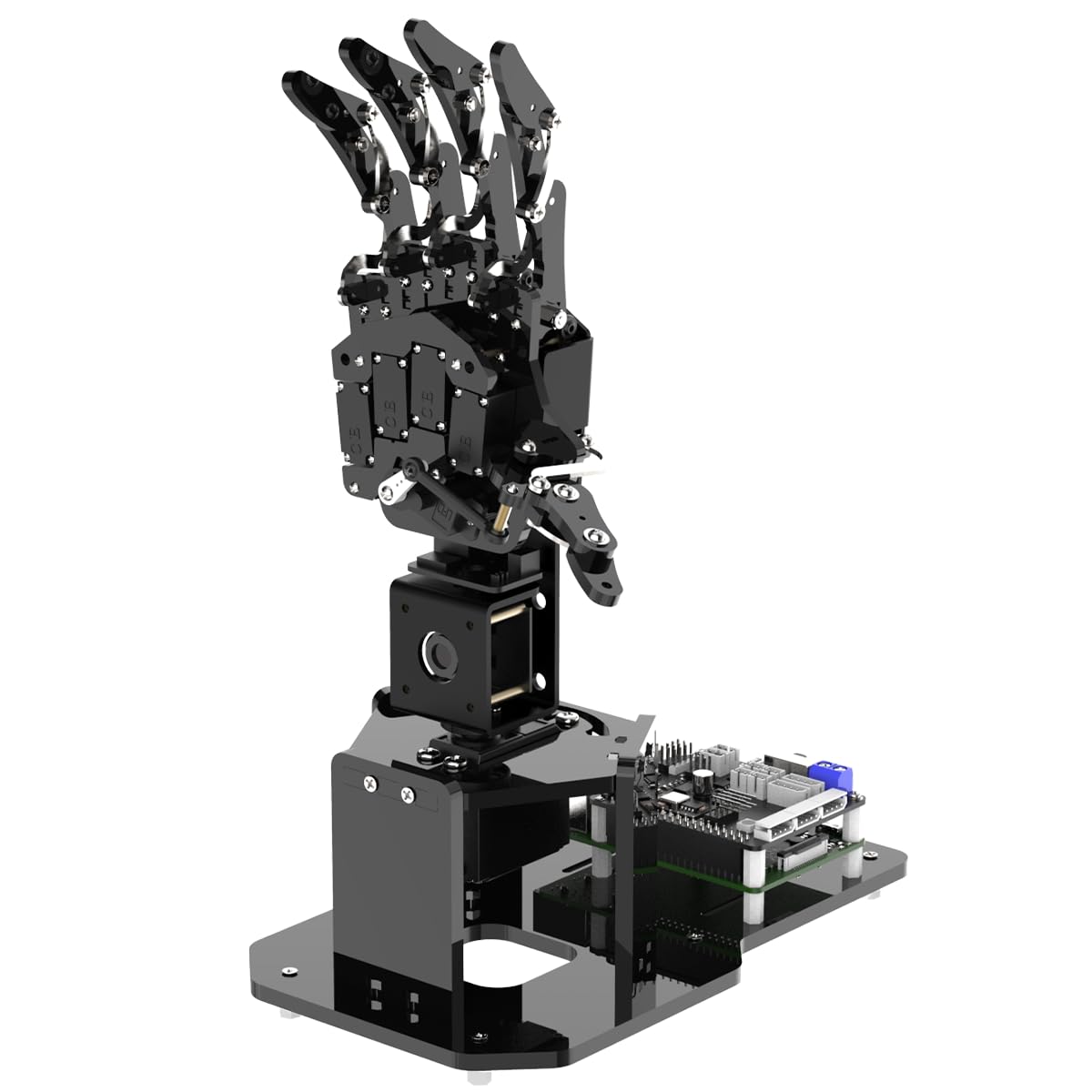 HIWONDER uHandPi Raspberry Pi Robotic Hand AI Vision Bionic Mechanical Hand with Python Programming Powered by Raspberry Pi 4B 4GB (Left Hand)