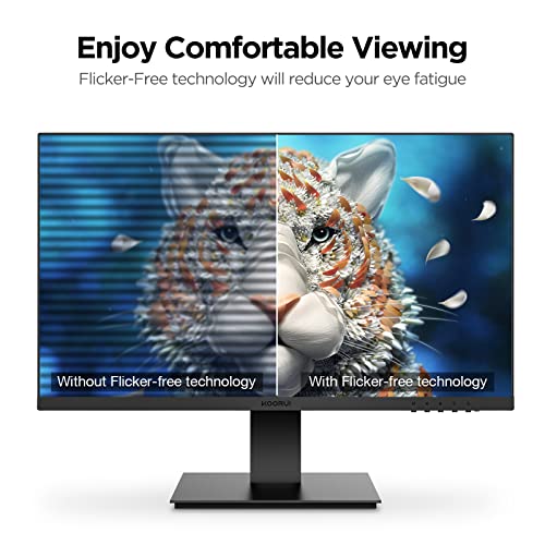 KOORUI 24 Inch Computer Monitor, FHD PC Monitors 1920 x 1080p IPS Display 75Hz, HDMI, VGA, 5ms Response Time, 75 x 75 mm VESA Mountable, Frameless