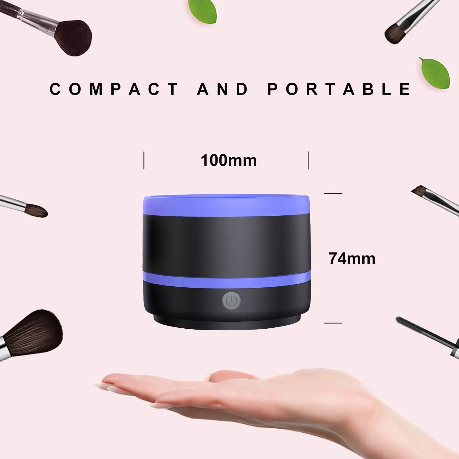 Makeup Brush Cleaner Machine,Electric Makeup Brush Cleaner,Automatic Makeup Brush Cleaner Cleanser Tools,USB Cosmetic Brush Cleaning Machine for Liquid Foundation,Contour,Eyeshadow Brushes Blue