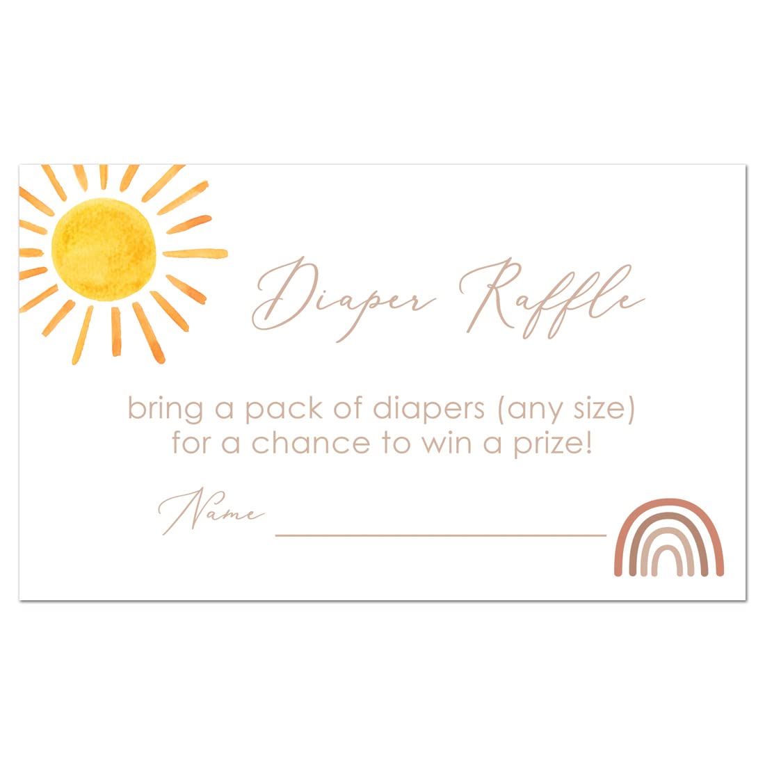 InvitationHouse 48 Boho Sunshine Baby Shower Diaper Raffle Tickets