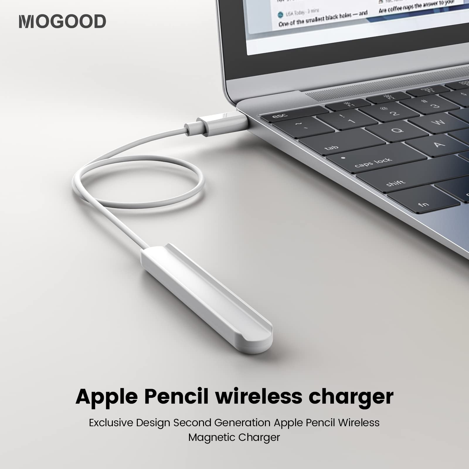 MOGOOD Stylus Pen Charging Cable Pencil Charger Compatible with Apple Pencil 2nd Generation Only Stylus Charging Cord Save Your Ipad Battery