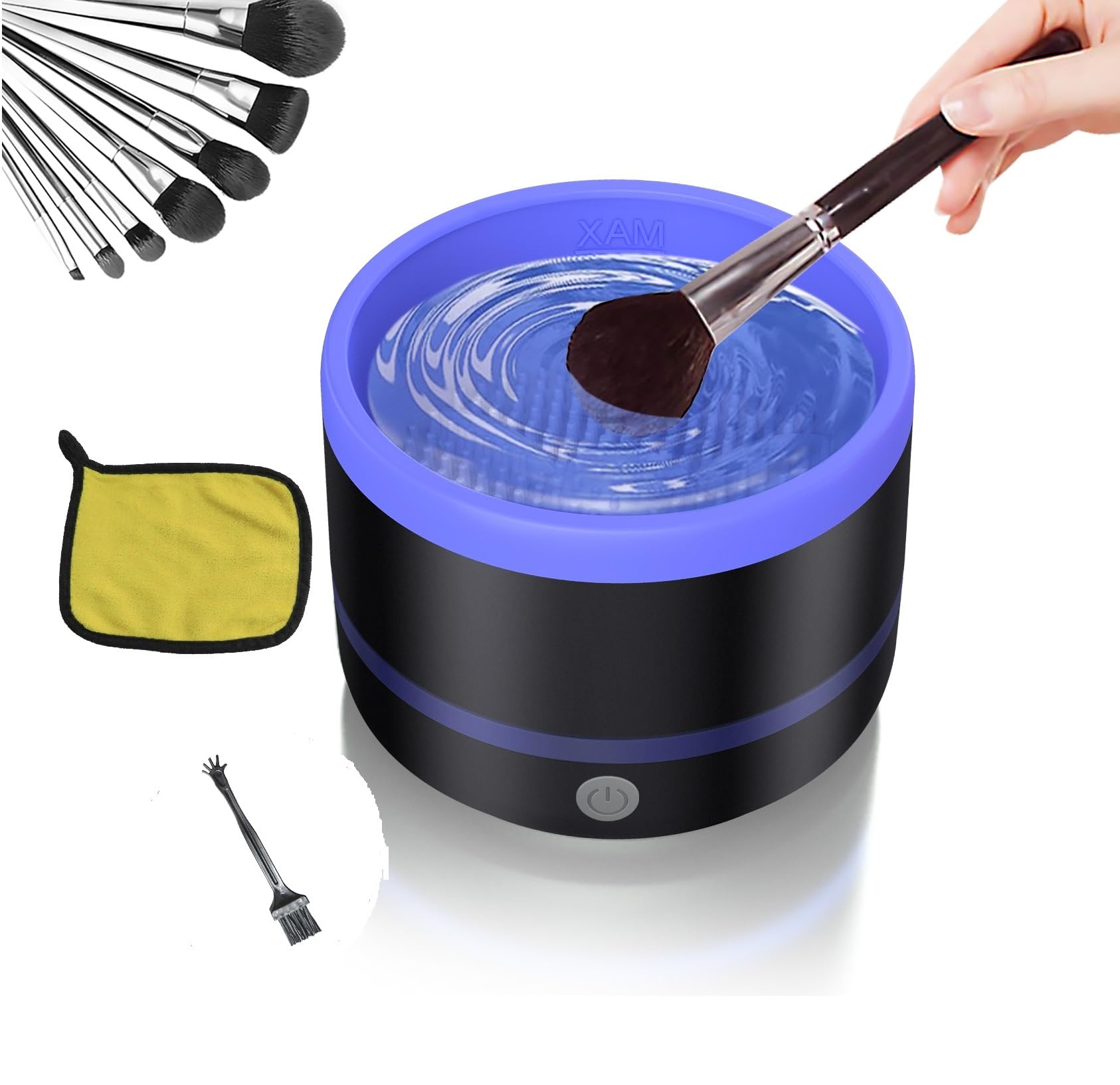 Makeup Brush Cleaner Machine,Electric Makeup Brush Cleaner,Automatic Makeup Brush Cleaner Cleanser Tools,USB Cosmetic Brush Cleaning Machine for Liquid Foundation,Contour,Eyeshadow Brushes Blue