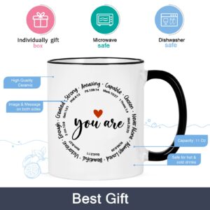 Cabtnca Christian Gifts for Women, You Are Amazing Coffee Mugs for Women, Religious Gifts, Inspirational Spiritual Faith Gifts for Women, Birthday Christmas Gifts for Friends Coworkers, 11Oz