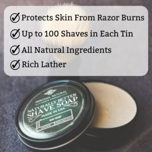 MNSC Old Faithful Artisan Small Batch Shave Soap for a Naturally Better Shave - Smooth Shave, Hypoallergenic, Prevent Nicks, Cuts, and Razor Burn, Handcrafted in USA, All-Natural, Plant-Derived