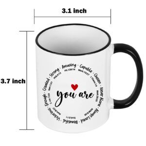 Cabtnca Christian Gifts for Women, You Are Amazing Coffee Mugs for Women, Religious Gifts, Inspirational Spiritual Faith Gifts for Women, Birthday Christmas Gifts for Friends Coworkers, 11Oz