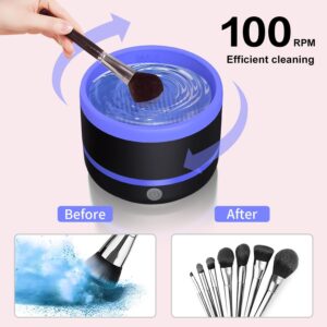 Makeup Brush Cleaner Machine,Electric Makeup Brush Cleaner,Automatic Makeup Brush Cleaner Cleanser Tools,USB Cosmetic Brush Cleaning Machine for Liquid Foundation,Contour,Eyeshadow Brushes Blue