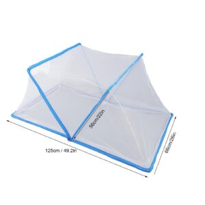 Pssopp Baby Bed Net, Foldable Summer Bedroom Net Tent for Baby Cots Cribs Cot Bed (Blue)