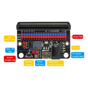 RAKSTORE Expansion Board for Micro:bit GPIO Expansion Python IO:bit 5V with On Board Passive Buzzer