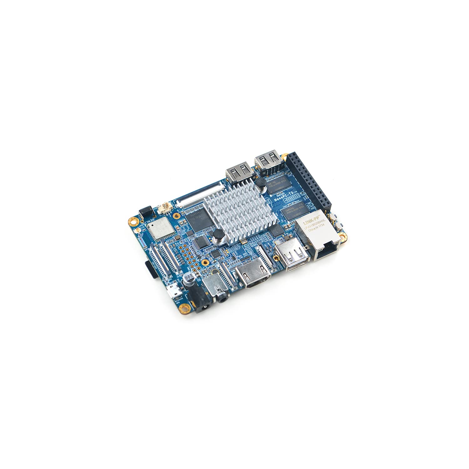 NanoPC-T3 Plus Open Source Single Board Computer with Gbit Ethernet Ports 2GB 32bit DDR3 RAM 16GB eMMC Based in S5P6818 Soc Support Android5.1 UbuntuCore+Qt OS (with Heat Sink and Antenna)