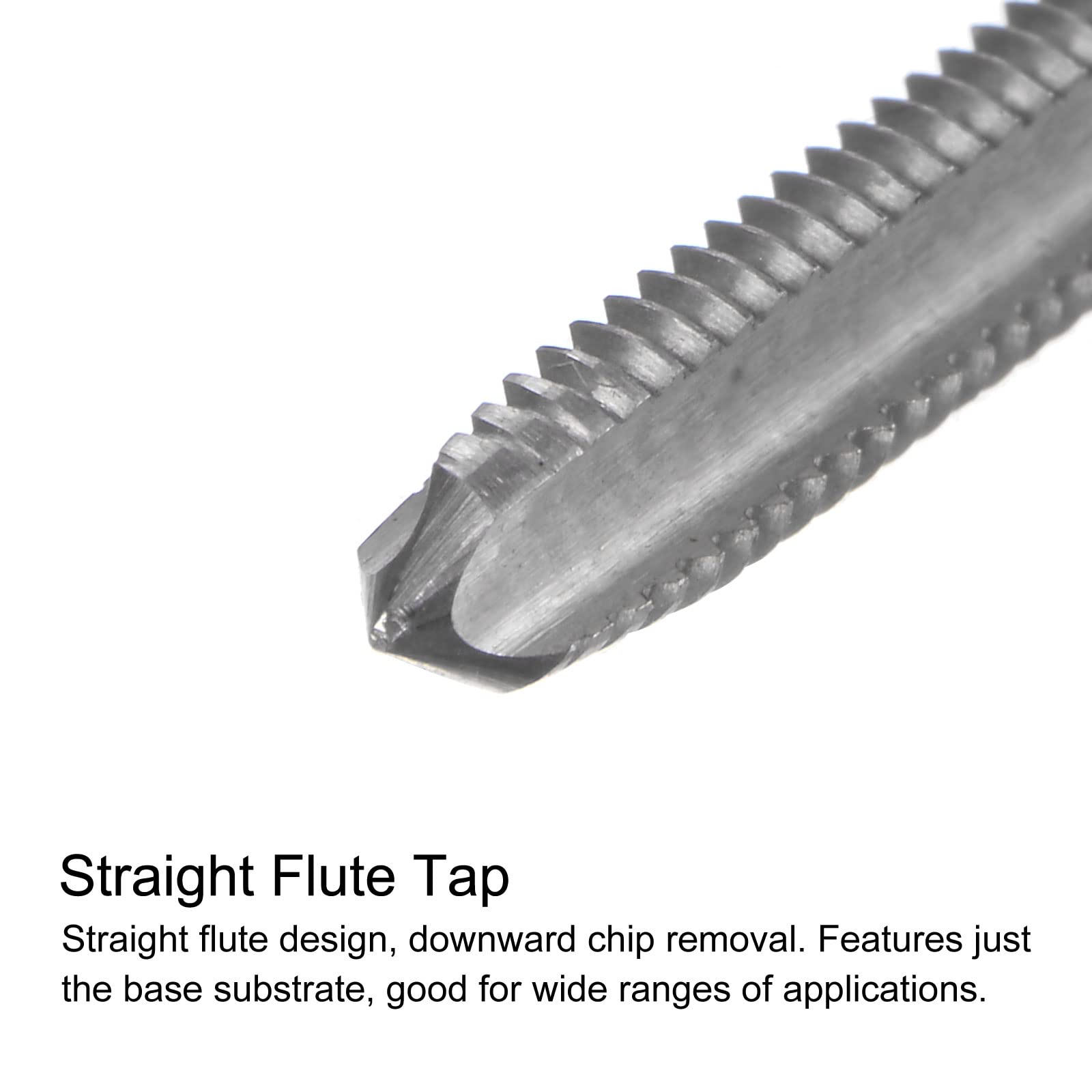 uxcell Tap & Bit Sets, M4 x 0.7 H2 Straight Flute Machine Thread Milling Tap 150mm Extra Long, 4mm High Speed Steel (HSS) Twist Drill Bit