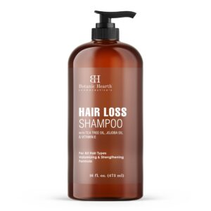 botanic hearth hair loss shampoo | for hair growth | volumizing & thicking formula | with biotin, tea tree, jojoba & vitamin e | sulphate free | for men & women | 16 fl oz