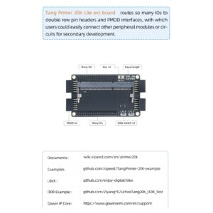 youyeetoo Sipeed Tang Primer 20K FPGA Development Board MCU, with LUT4, PMOD Port *4, for RISC-V and Embedded Development (with Dock ext-Board)