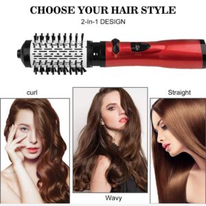 ZLXDP Electric Hair Dryer Brush Hair Straightener Curler Iron Volumizer Rotate One Step Blowers Replaceable Hot Air Comb 360 Rotating