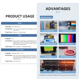 youyeetoo Sipeed Tang Primer 20K FPGA Development Board MCU, with LUT4, PMOD Port *4, for RISC-V and Embedded Development (with Dock ext-Board)