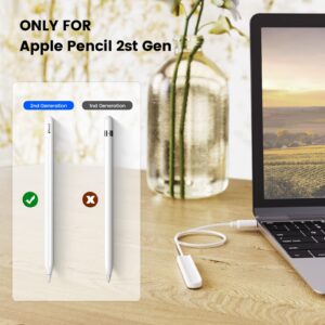 MOGOOD Stylus Pen Charging Cable Pencil Charger Compatible with Apple Pencil 2nd Generation Only Stylus Charging Cord Save Your Ipad Battery